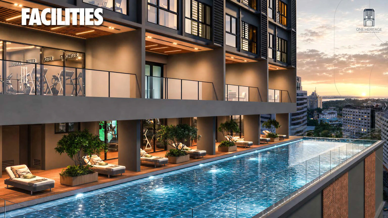 One Heritage by Yuwang facilities level — swimming pool and gymnasium