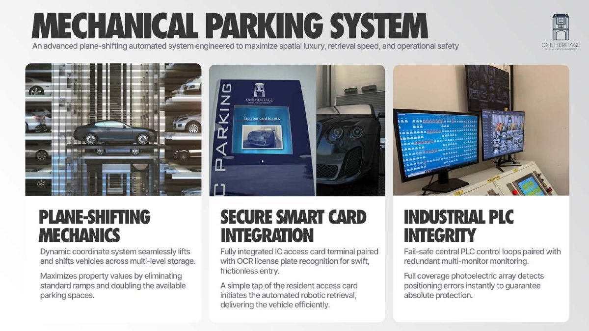 Mechanical parking system published for One Heritage by Yuwang