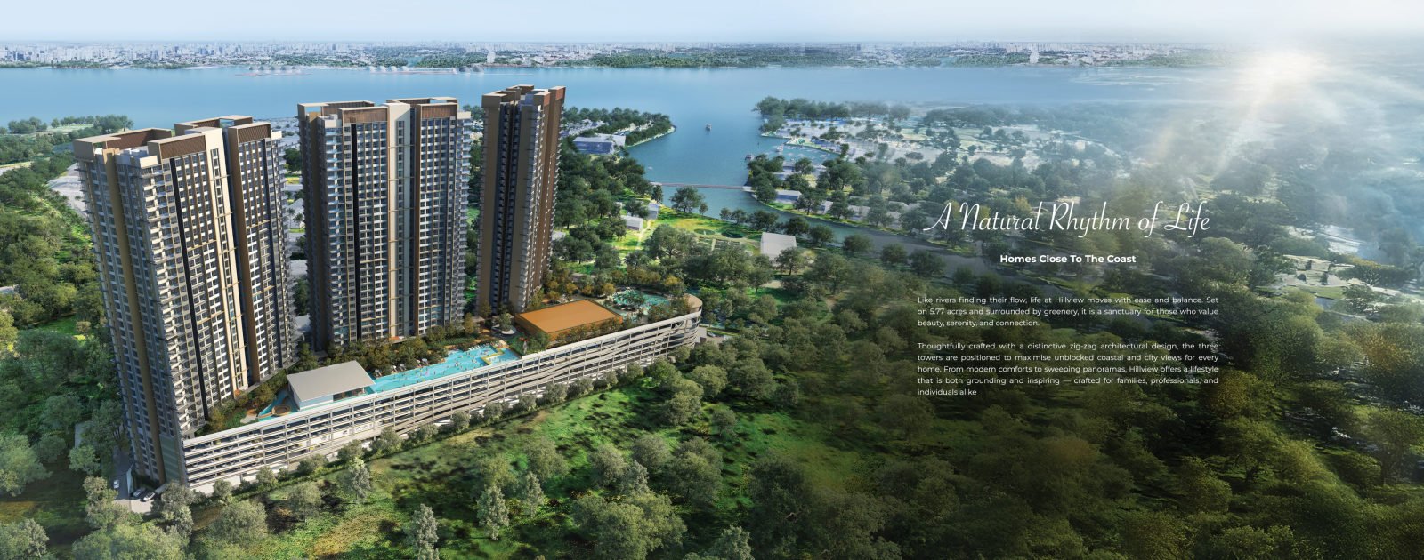 Hillview Senibong Cove building exterior, coastal view