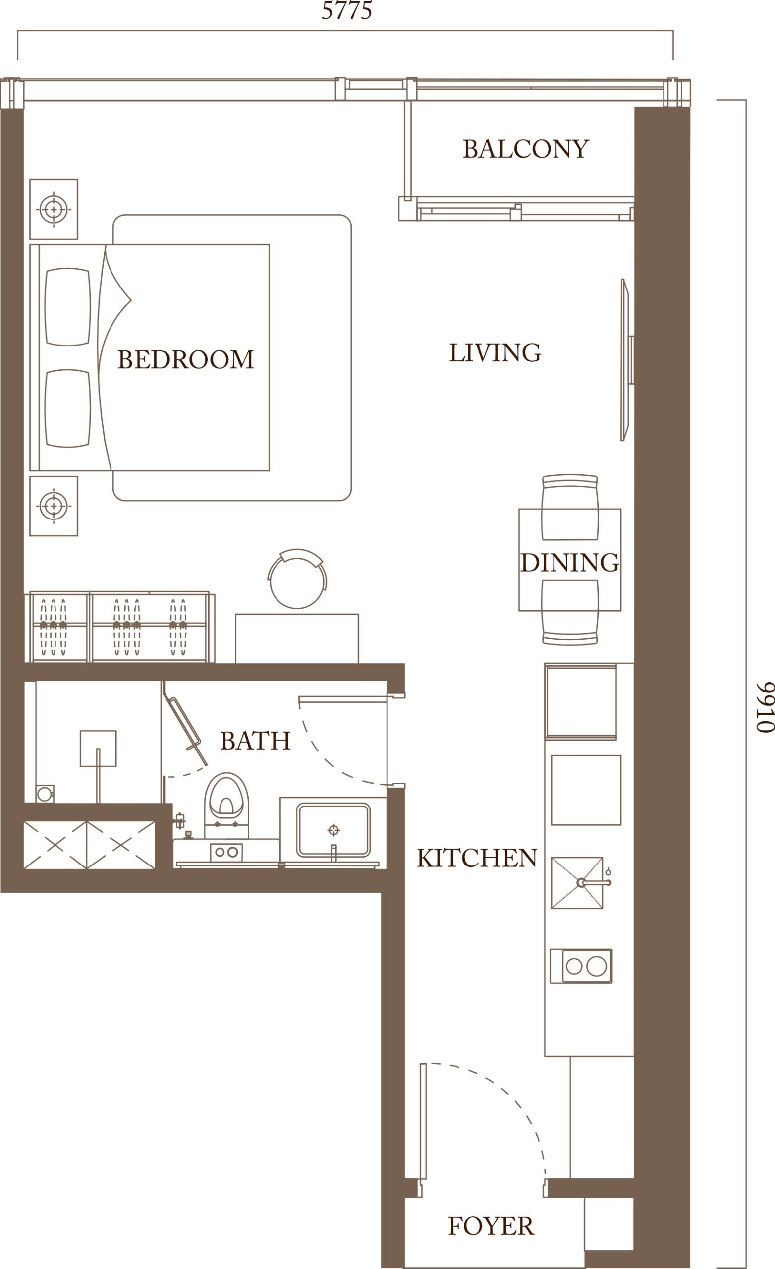 Type A floor plan at Pavilion Square Kuala Lumpur