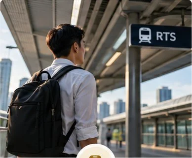Commuter at the RTS station